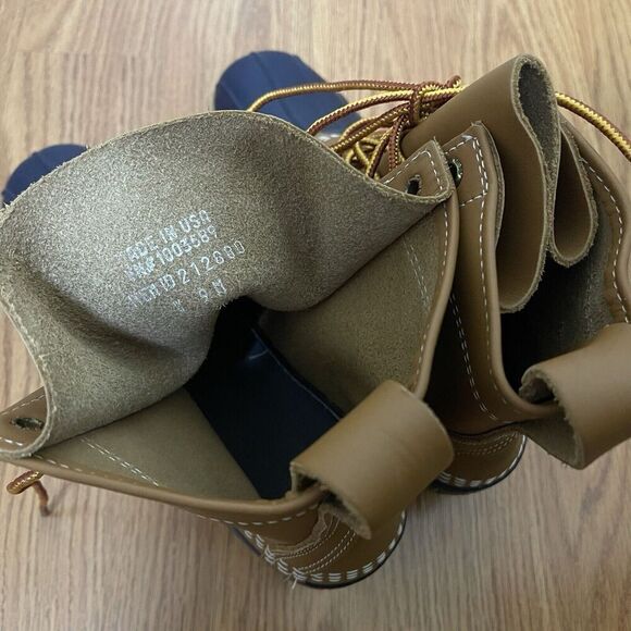 NWOB Bean Boots By LL Bean Duck waterproof brown leather outdoor boots size 9 - Picture 6 of 8